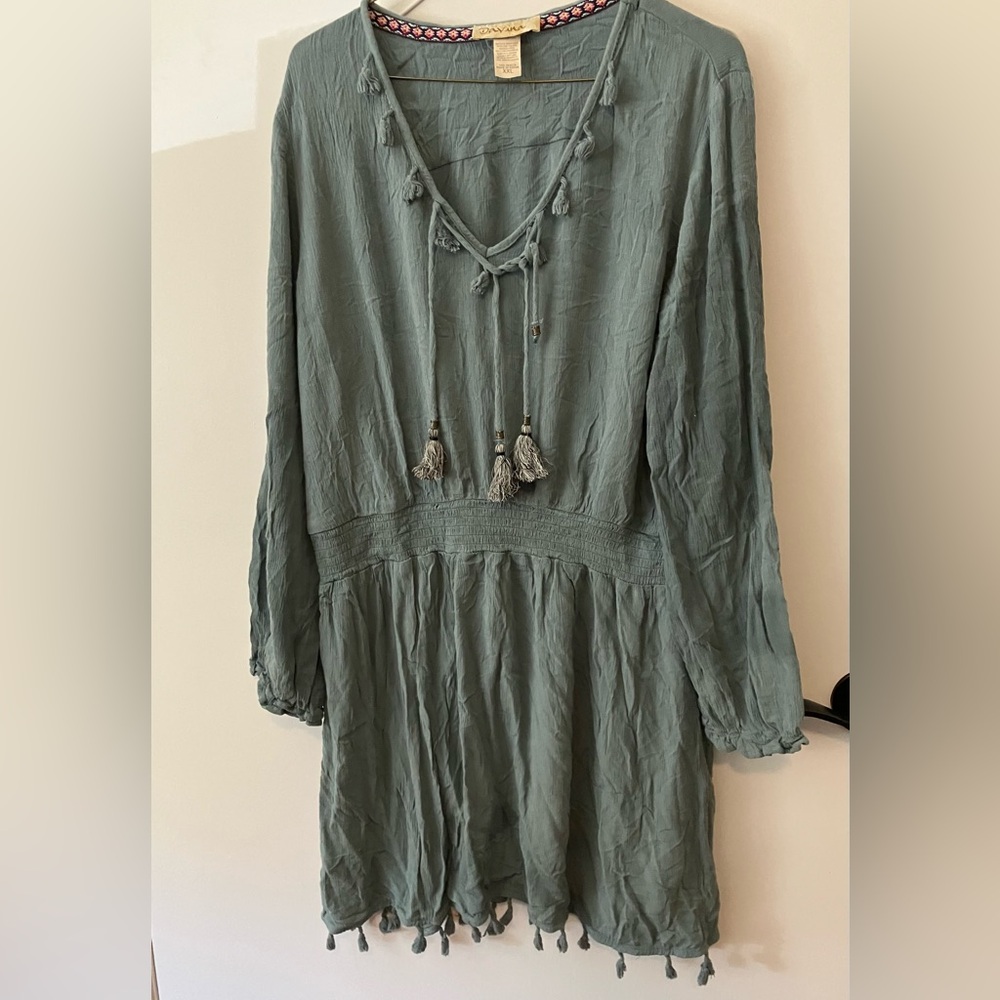 Bohemian Plus GreenTunic Dress